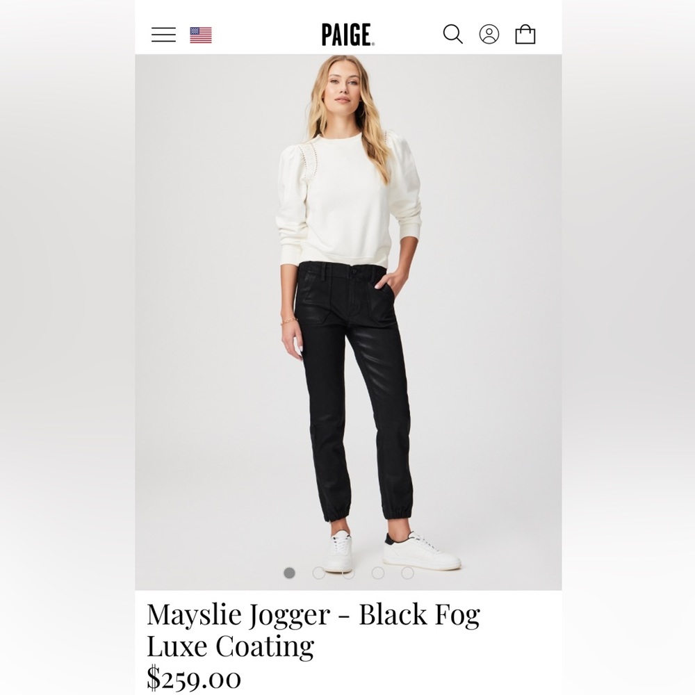Paige brand Mayslie coated black jogger